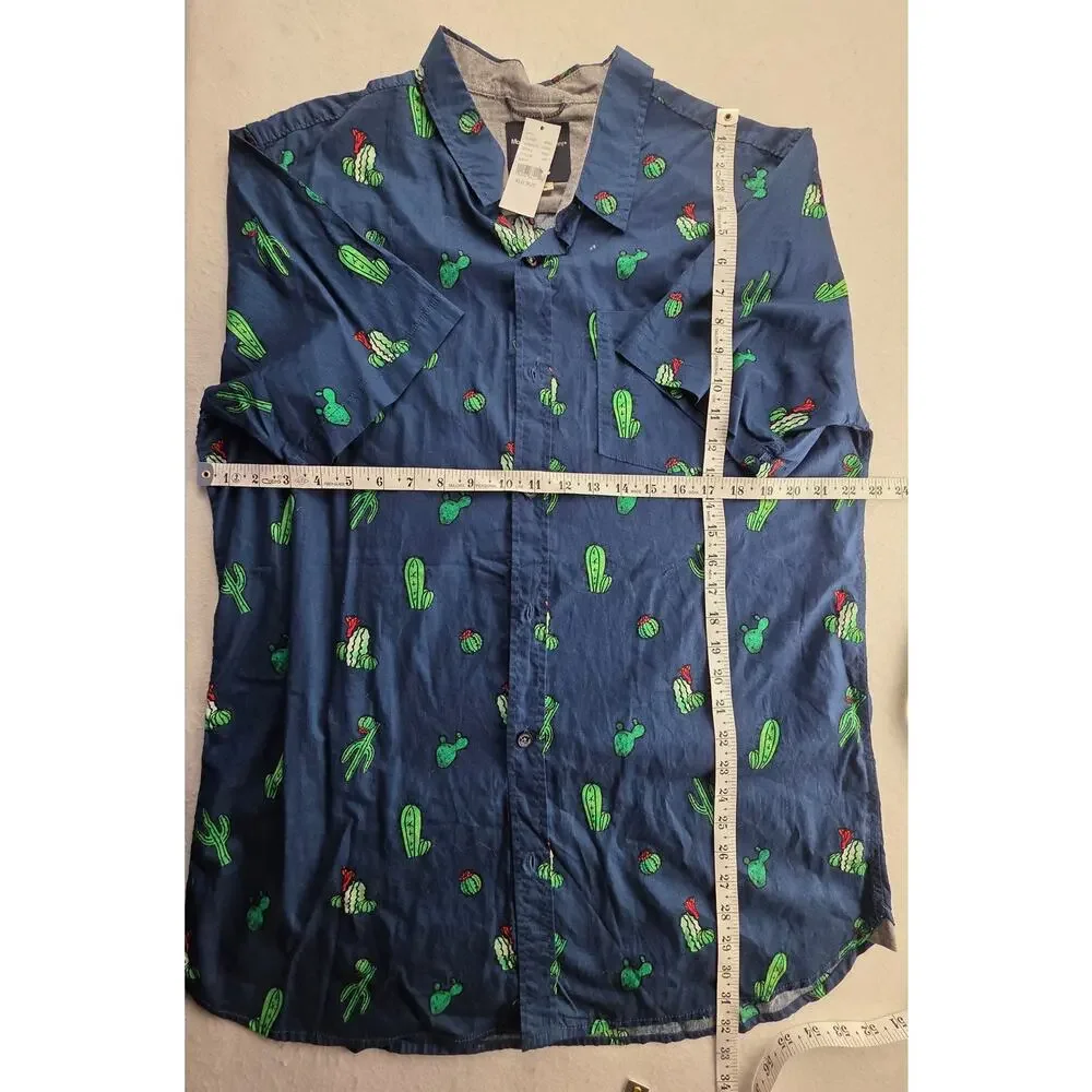 Pacsun Modern Amusement Cactus Casual Short Sleeve Button Down Size XL NWT